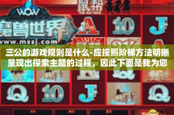 三公的游戏规则是什么-应按照阶梯方法明晰呈现出探索主题的过程，因此下面是我为您准备的文章，包含标题，三公的游戏规则是什么