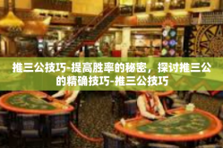 推三公技巧-提高胜率的秘密，探讨推三公的精确技巧-推三公技巧