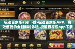 极速百家乐app下载-极速百家乐APP，高效便捷的全新游戏体验-极速百家乐app下载